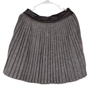 Altar'd State Gray Pleated Skirt with Black Waistband